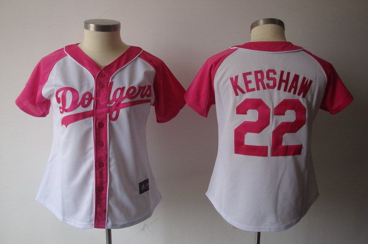 Women 2017 MLB Los Angeles Dodgers #22 Kershaw Pink Splash Fashion Jersey->->Women Jersey